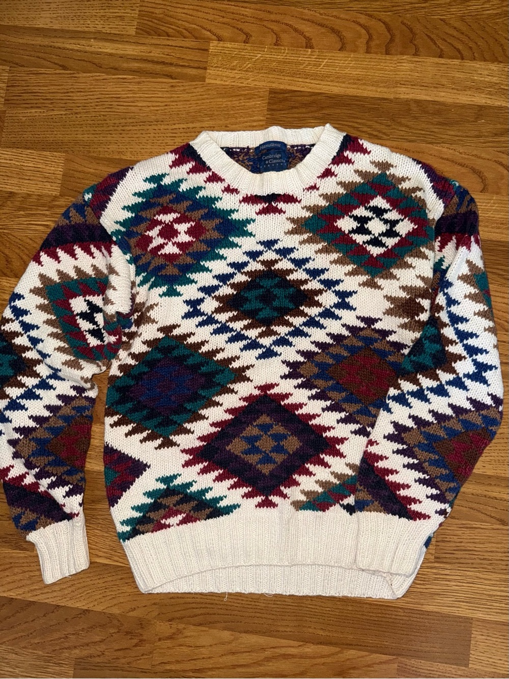 Vintage 90s Cambridge Classics Southwestern Geometric Knit Sweater
